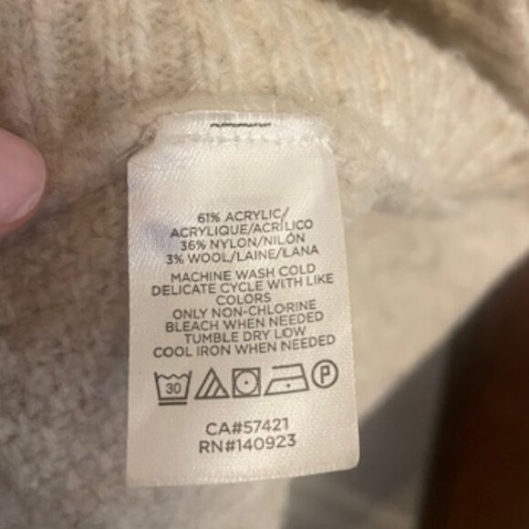 LOFT Cream Poncho Sweater - Picture 5 of 6